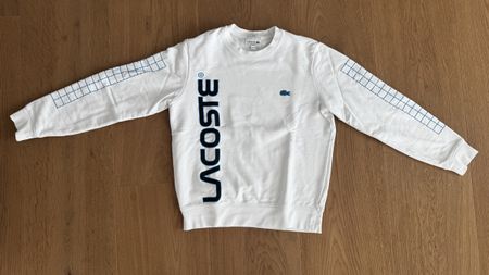 Lacoste Graphic Lines Pulli weiss Gr. S