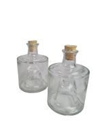 2er Set transparente Dekoflasche aus Klarglas