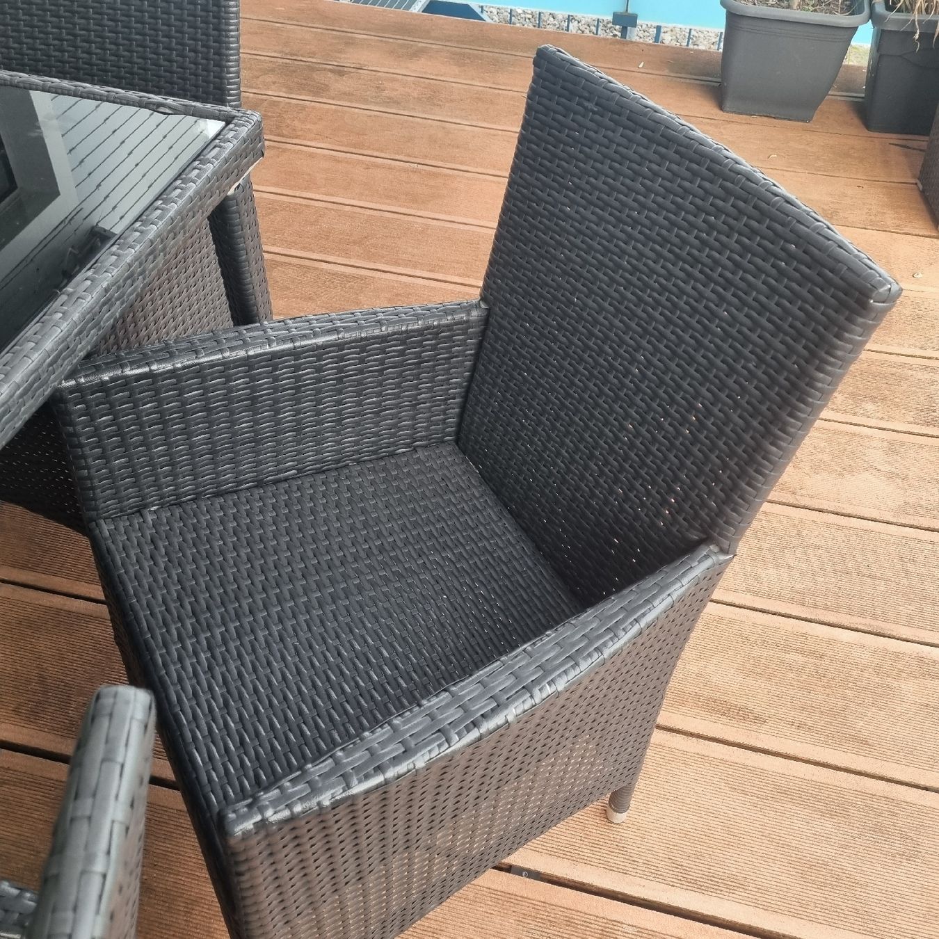 Set di tavolo e panche: Rattan Esstisch mit Stühlen – Usato da Aettenschwil venduto da jepe24 1