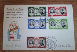 Monaco Hochzeits-FDC mit Grace Kelly 1956