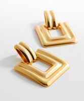 🤩MANGO NEUE KOLLEKTION VIERECKGE OHRRINGE GOLD NEU