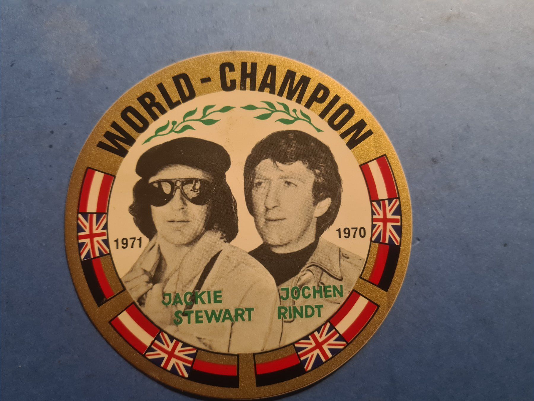 1970 1971 JOCHEN RINDT JACKIE STEWART STICKER NEW OLD STOCK (Gebraucht ...