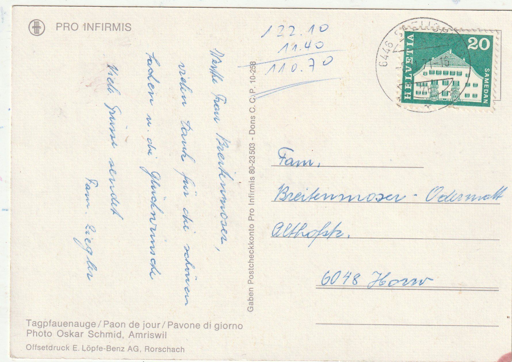 Cartes postales: Blumenkarte – D'occasion à Lumbrein par made02 1
