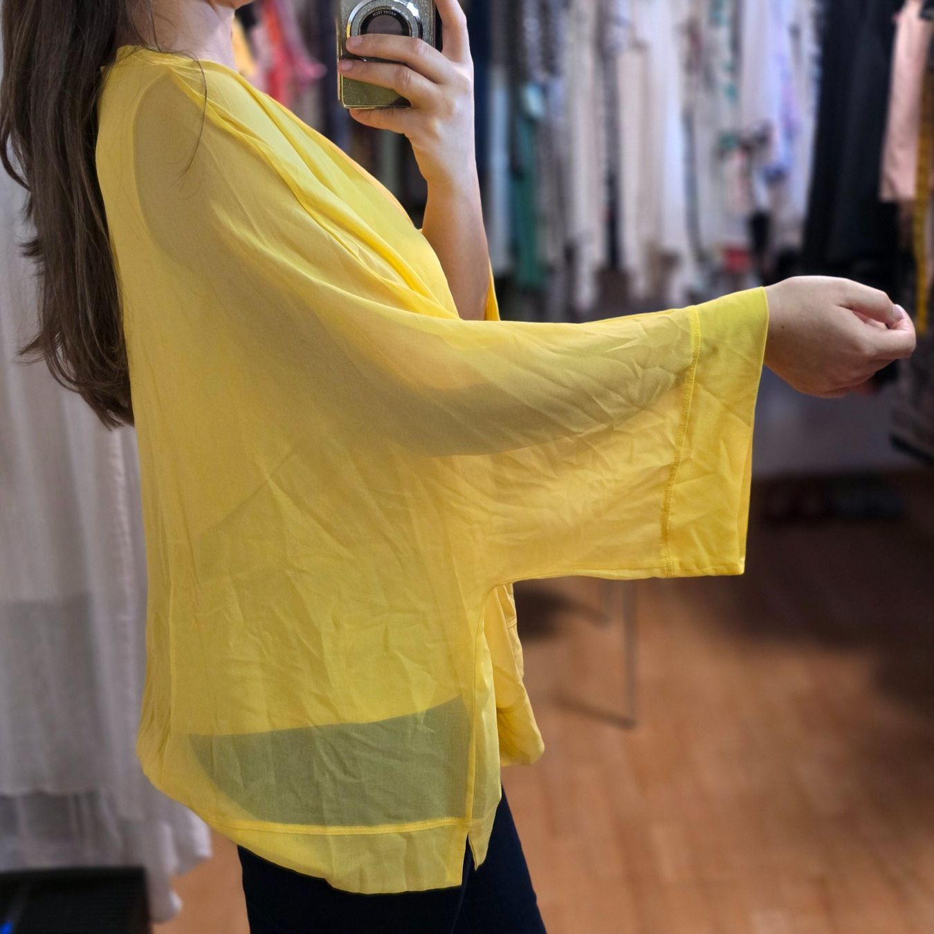 Camicette: Gelbe Bluse kaschiert Bauch & Arme L/XL – Usato da Wald ZH venduto da CapLux 1