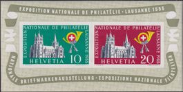1955, W35, LAUSANNE-BLOCK postfrisch **, Kat: 80.-