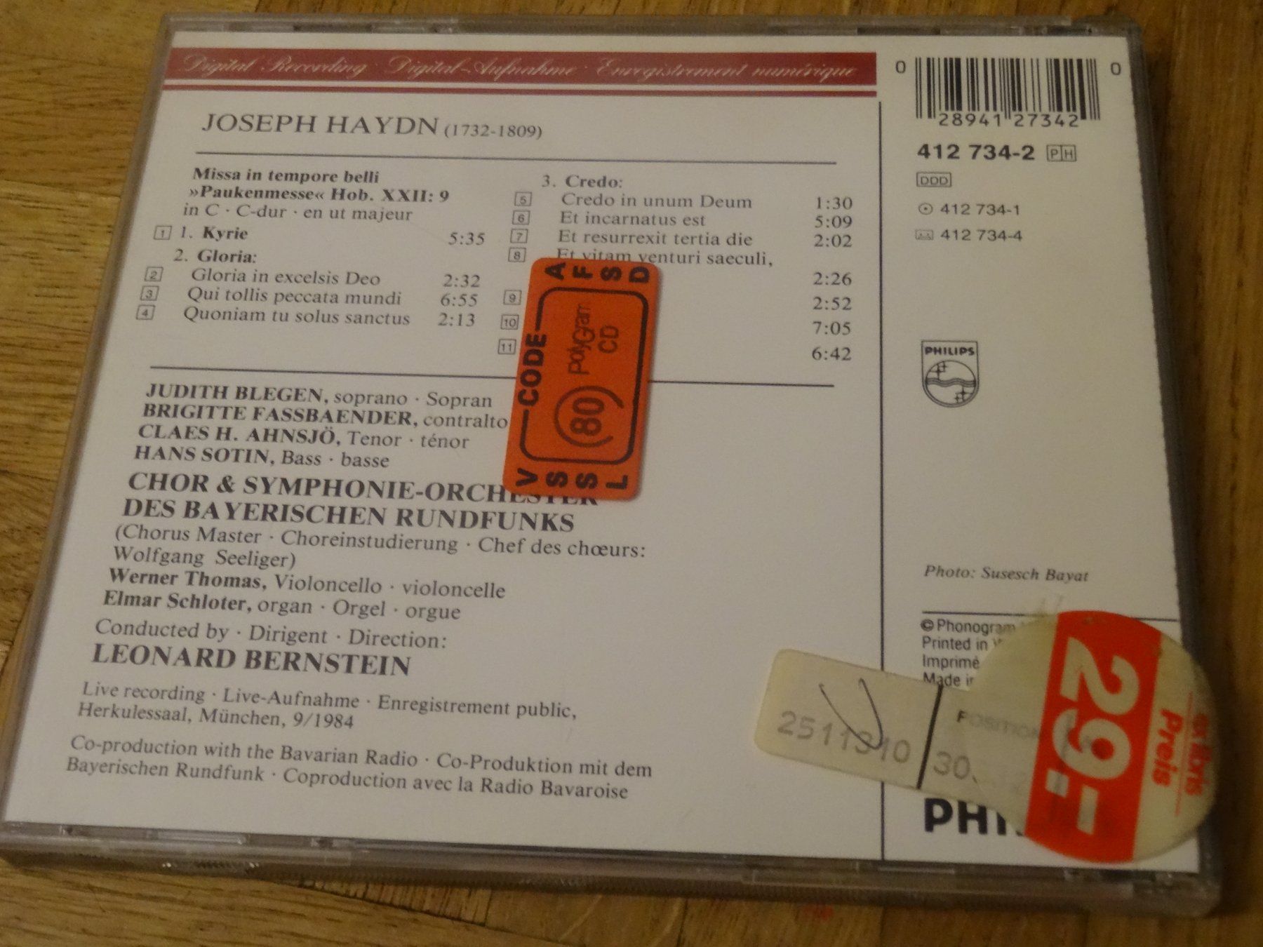 CD: Haydn: Paukenmesse - Leonard Bernstein - CD – Usato da Olten venduto da Disc-Ausverkauf 1
