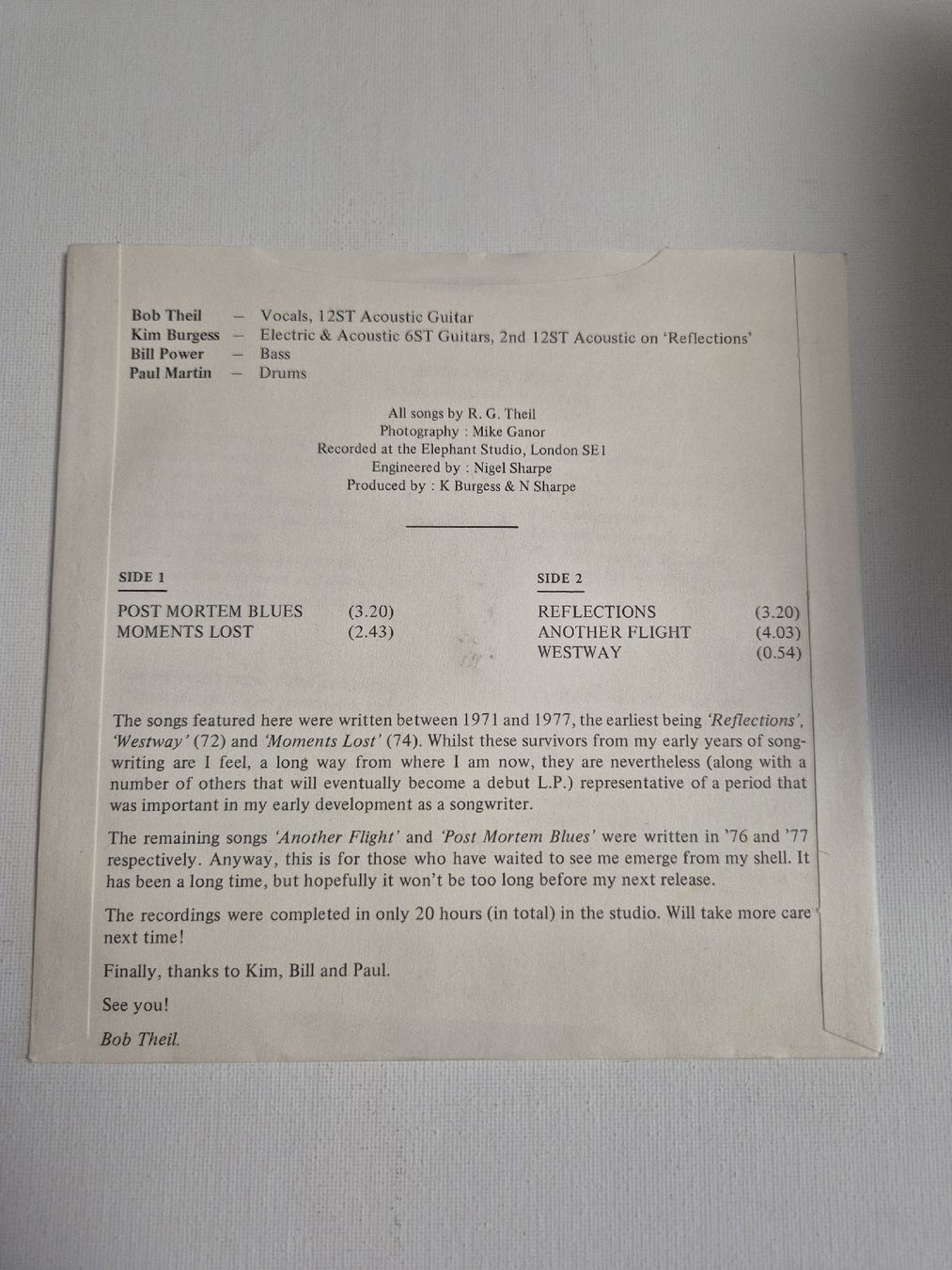 Dischi in vinile: Bob Theil -  Another Flight - Single 7 – Nuovo (secondo la descrizione) da Uster venduto da newwave0 1
