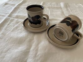 ARABIA Kaffeetassen Untertassen 2er Set guter Zustand
