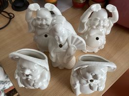 4 asiatische Glücksbringer, Vintage, Daitokai