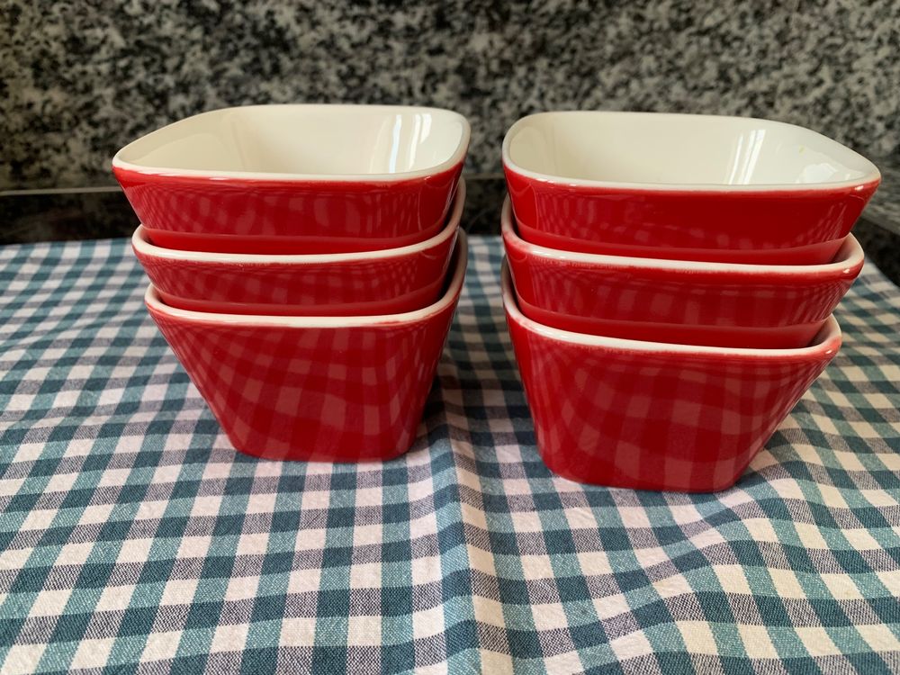 Selamica Keramische 3,5 inch Mini Bowl Set, 4 oz Dipping Bowls voor Snack Bijgerechten Kruiderij, Magnetron Oven Vaatwasmachinebestendig, Set van 6, Vintage Blauw