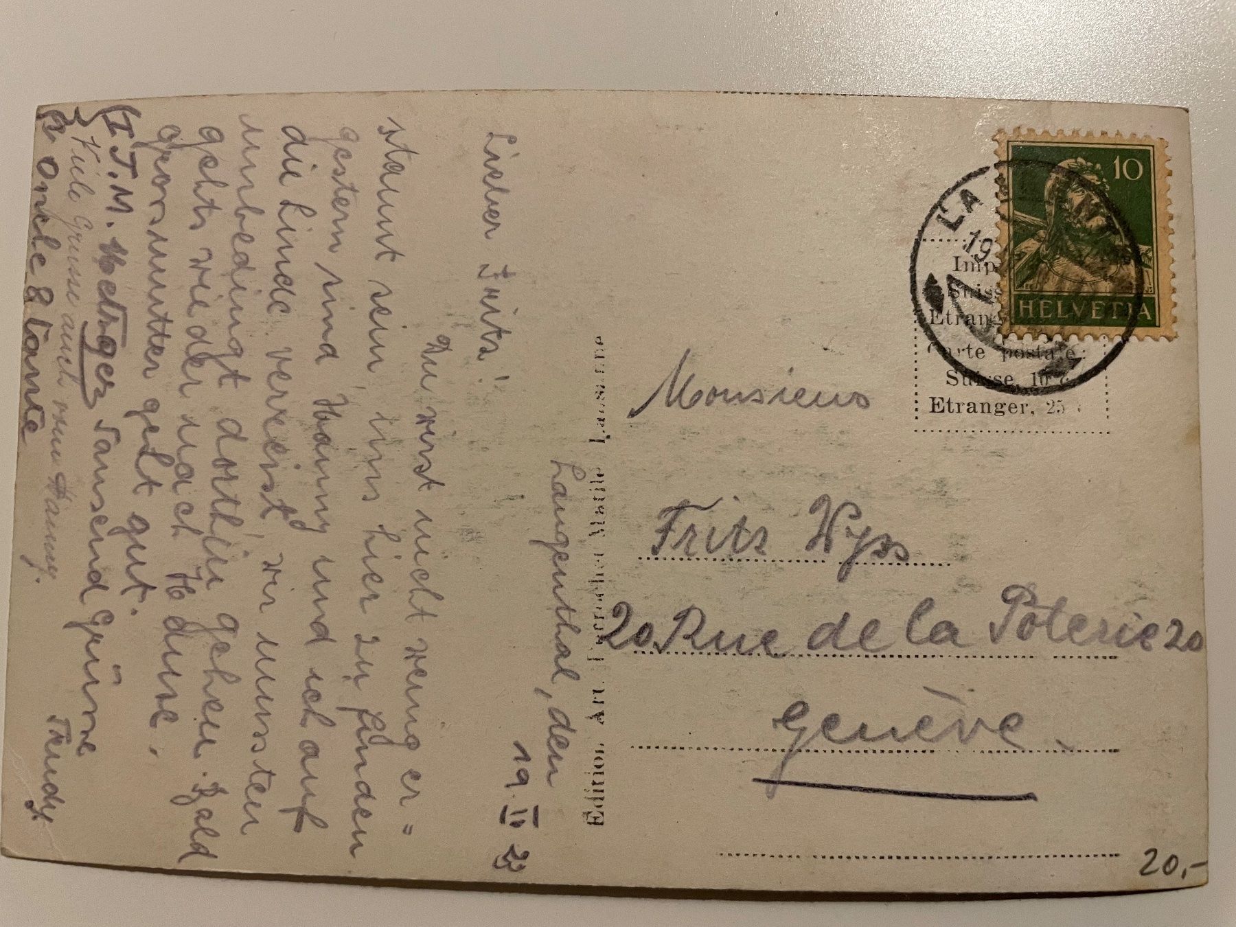 Cartoline postali: Langenthal 1913 – Usato da Faido venduto da Luca555 1