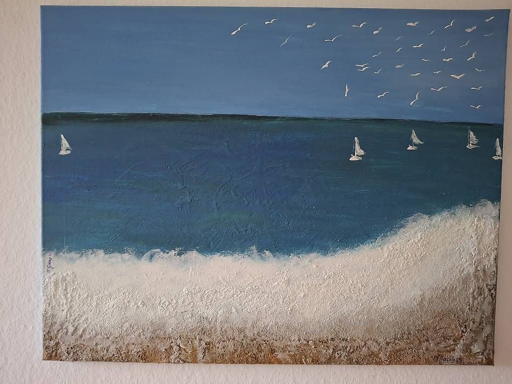 Gemälde: Meer und Schiffe – Gebraucht aus Meggen von myrta.gischig 2
