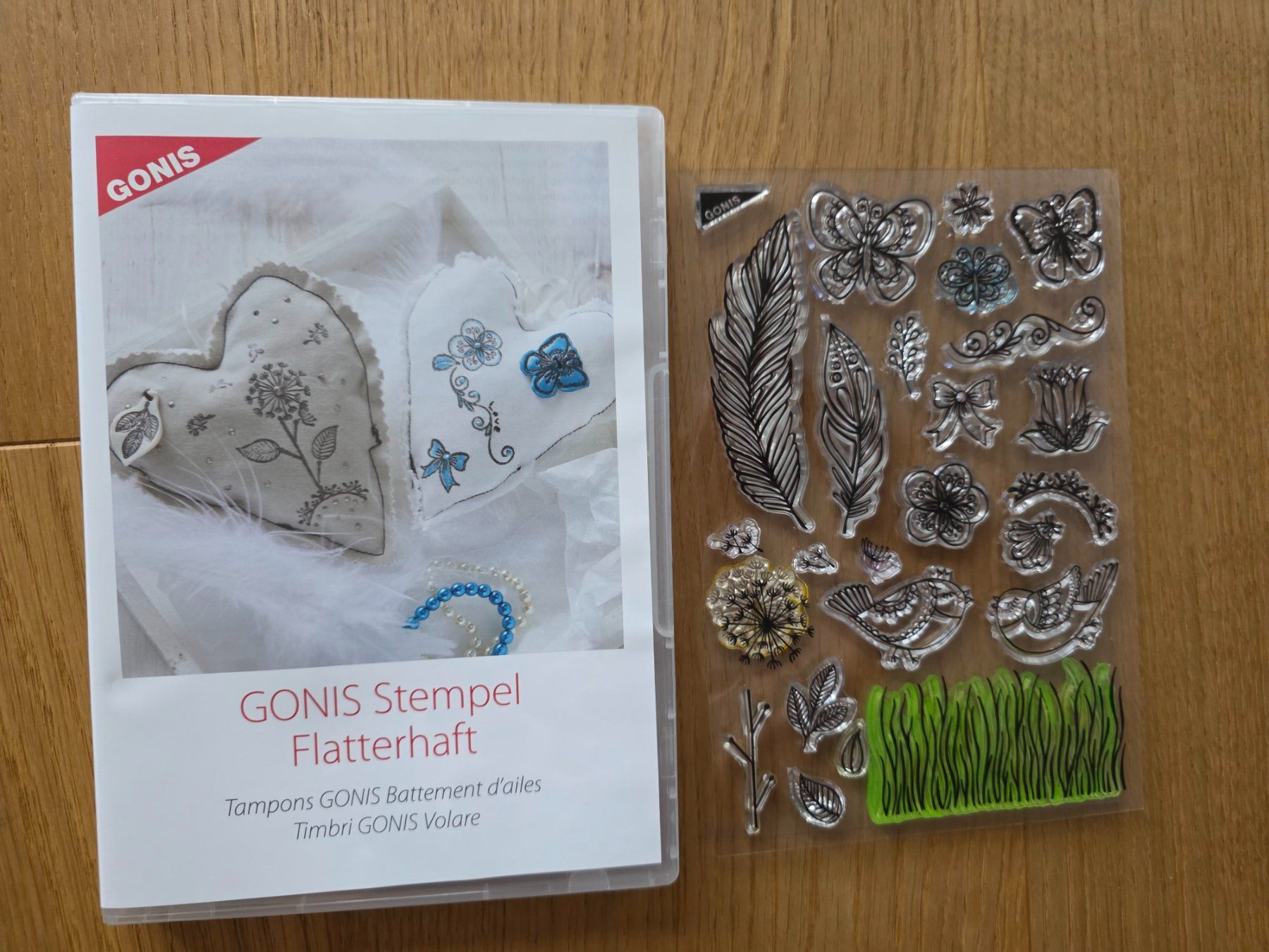 Gonis Kit bricolage: GONIS Silikonstempel Flatterhaft & Acrylblock – Nuovo (secondo la descrizione) da Richterswil venduto da adora88