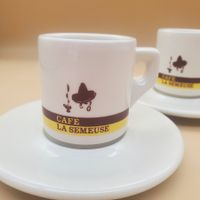 2 tasses espresso vintage La Semeuse - Porcelaine ACF Italie
