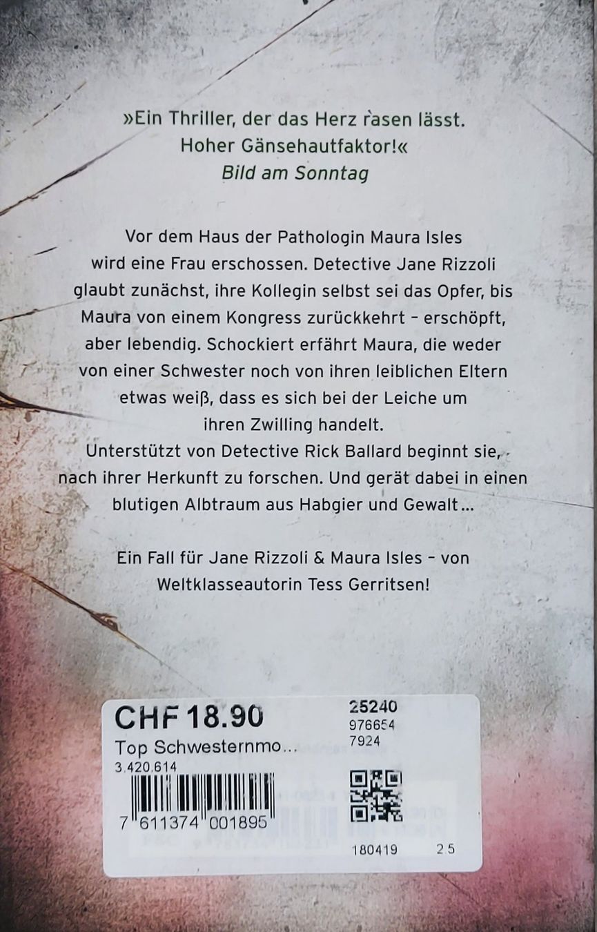 Libri: Tess Gerritsen Thriller: Mutterherz & Schwesternmord – Usato da Belp venduto da Utah7 2