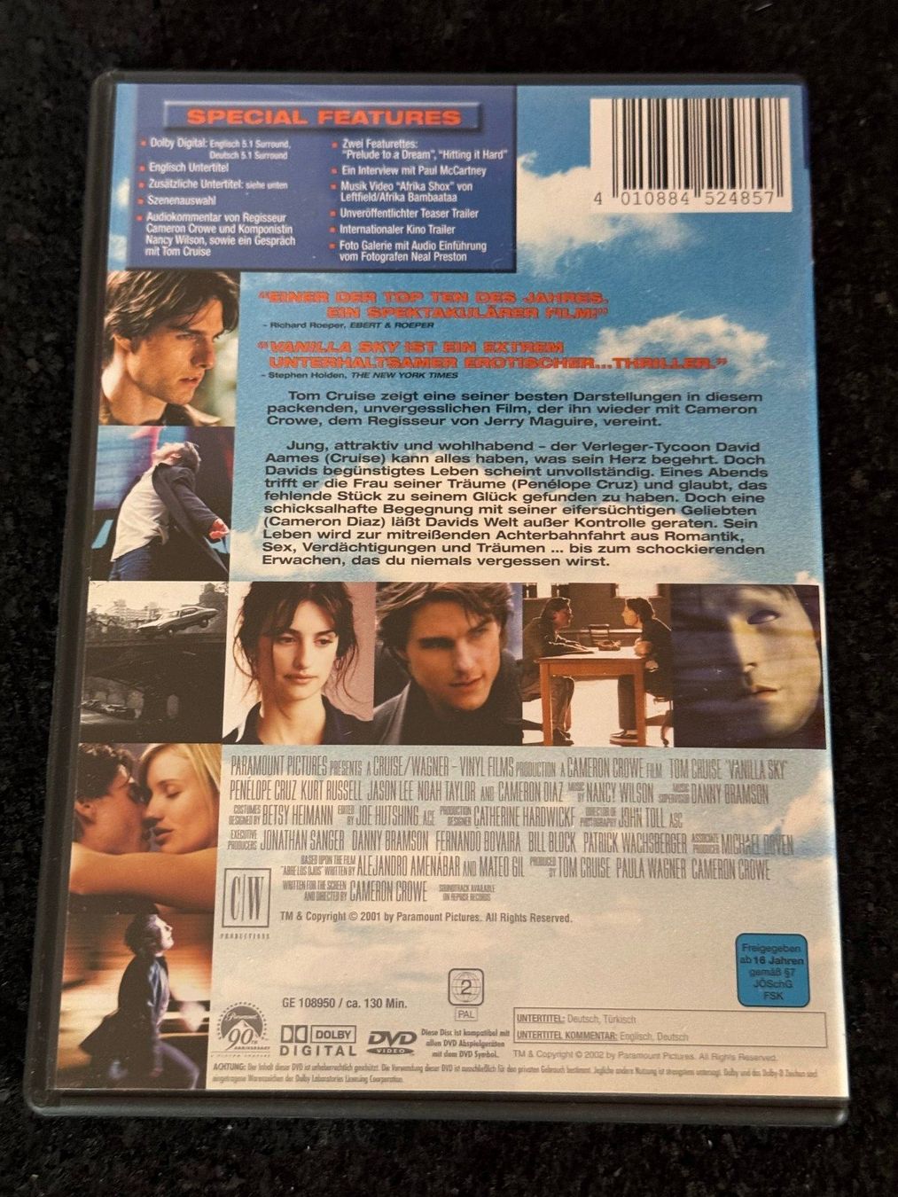 Tutti i DVDs: Vanilla Sky widescreen collection DVD EN/DE Tom Cruise – Usato da Fribourg venduto da tschjoly 1