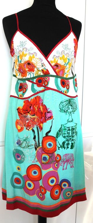 Robe Desigual Taille 42 - Multicouleur, 100% Coton, Sans Manches - Occasion Très Bon état