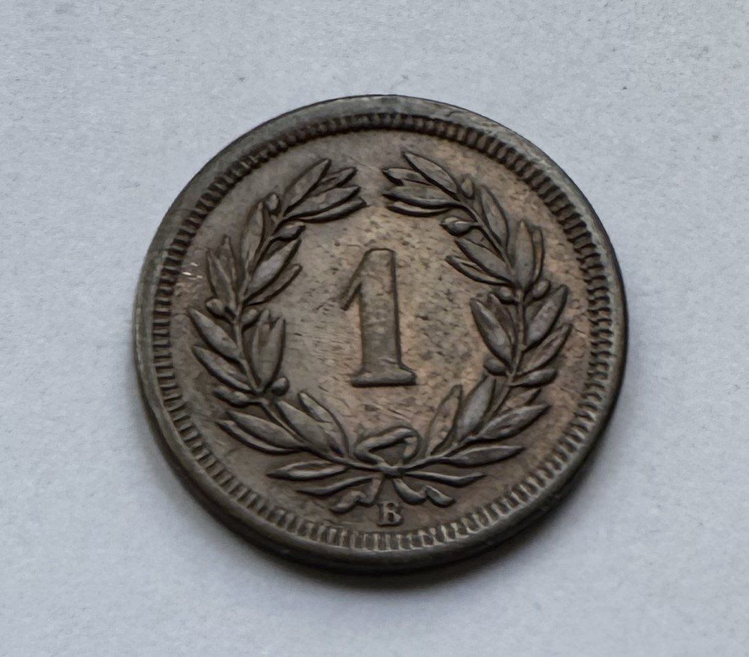 Tutti le monete: 1872 1 Rappen -unz – Usato da Kirchberg SG venduto da Zenhad69 2