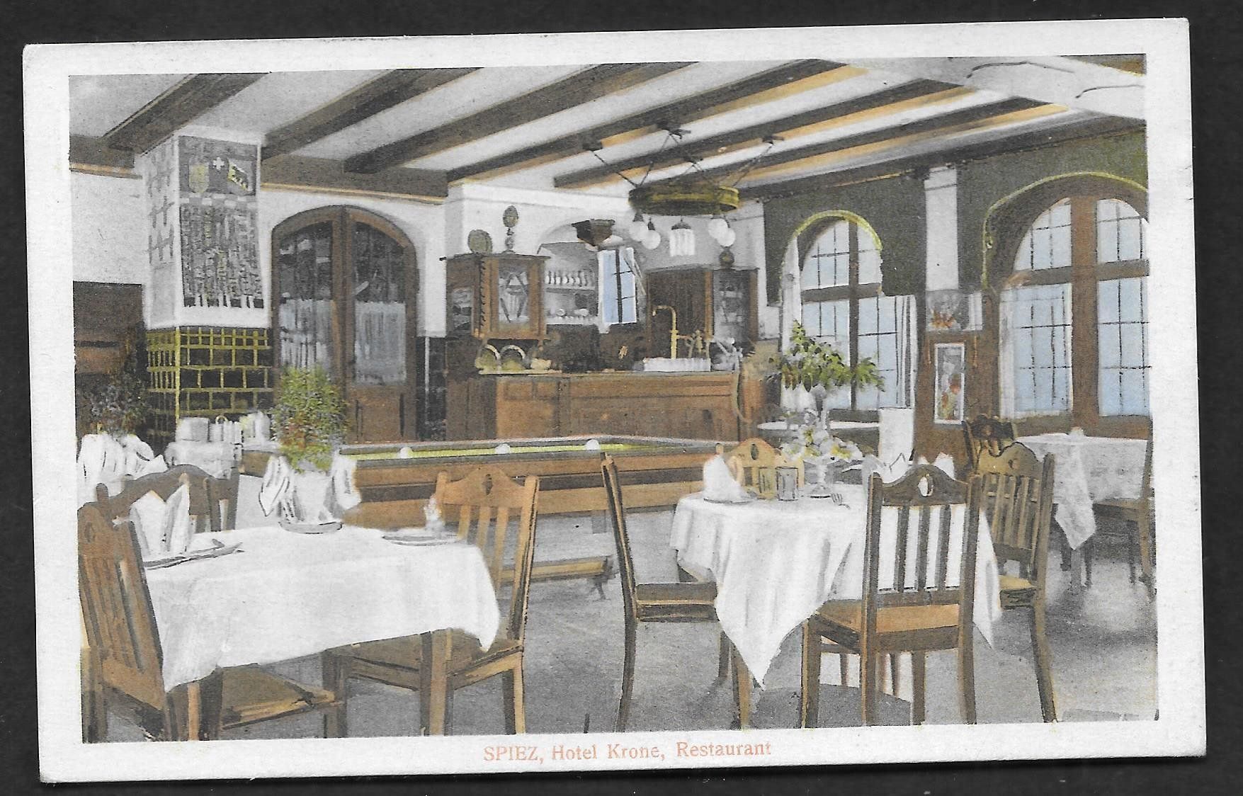 Cartoline postali: Spiez Hotel Krone Restaurant – Usato da Olten venduto da clotaldi