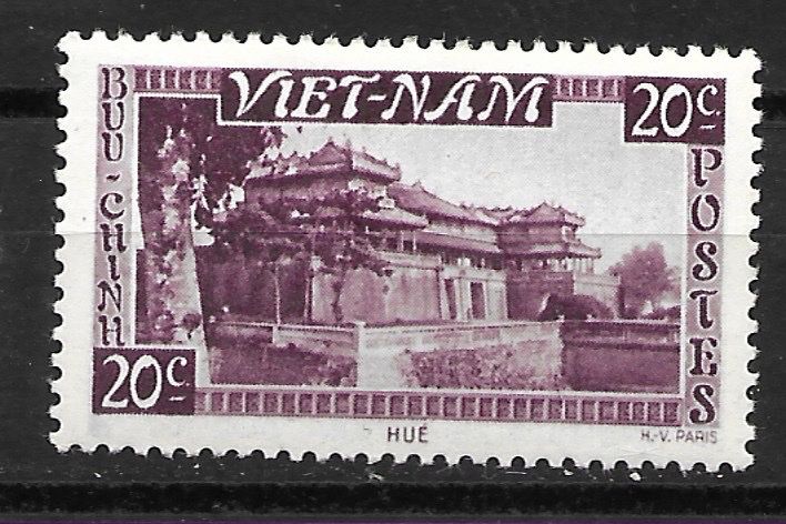 Alle Briefmarken: Vietnam 1951: Alter Kaiserpalast Hué – Gebraucht aus Zürich von Rainstamps