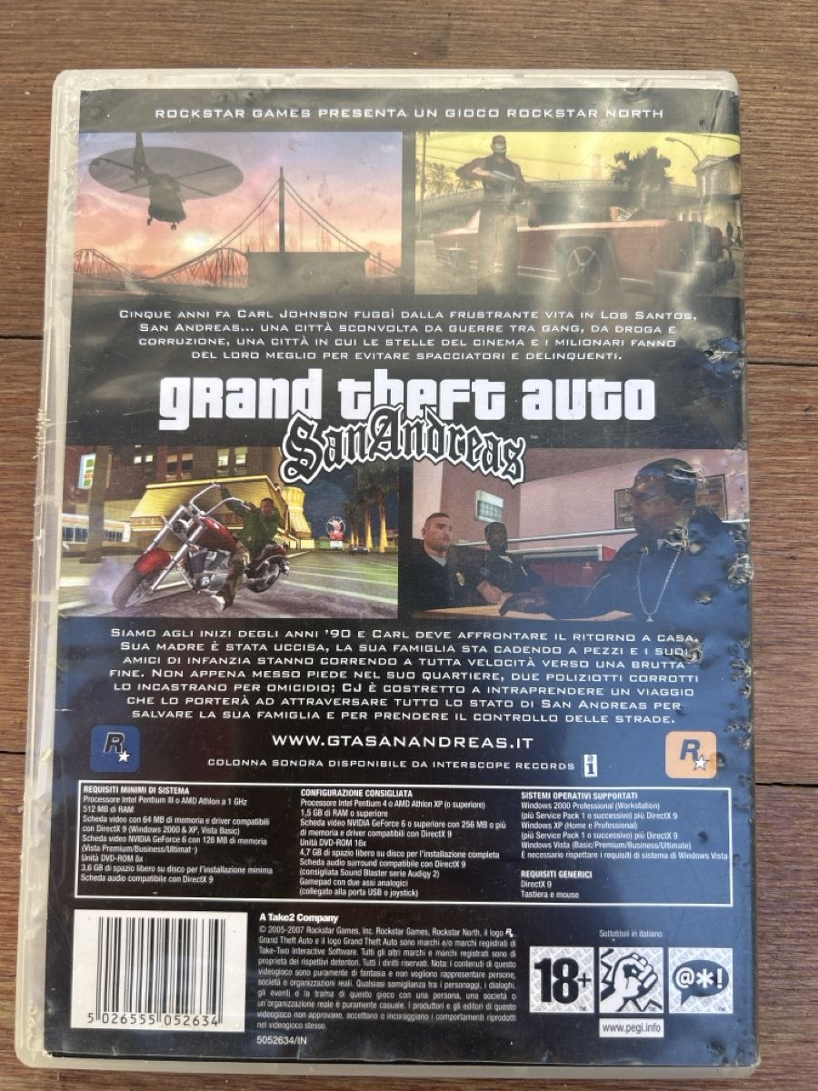 Giochi: PC DVD ROM Grand Theft Auto San Andreas 18+ – Usato da Caslano venduto da iguidice01 1