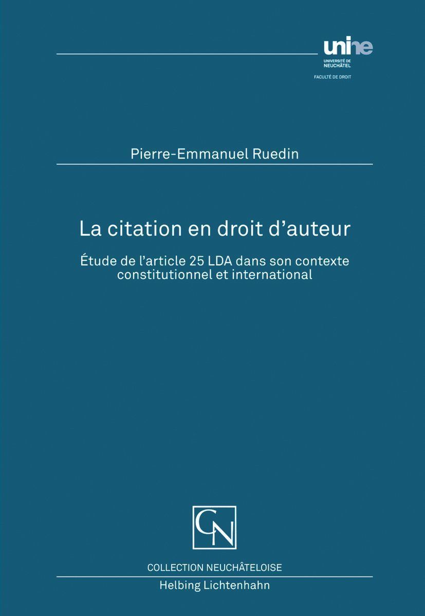 Libri: La citation en droit d'auteur – Usato da Neuchâtel venduto da Dualseele
