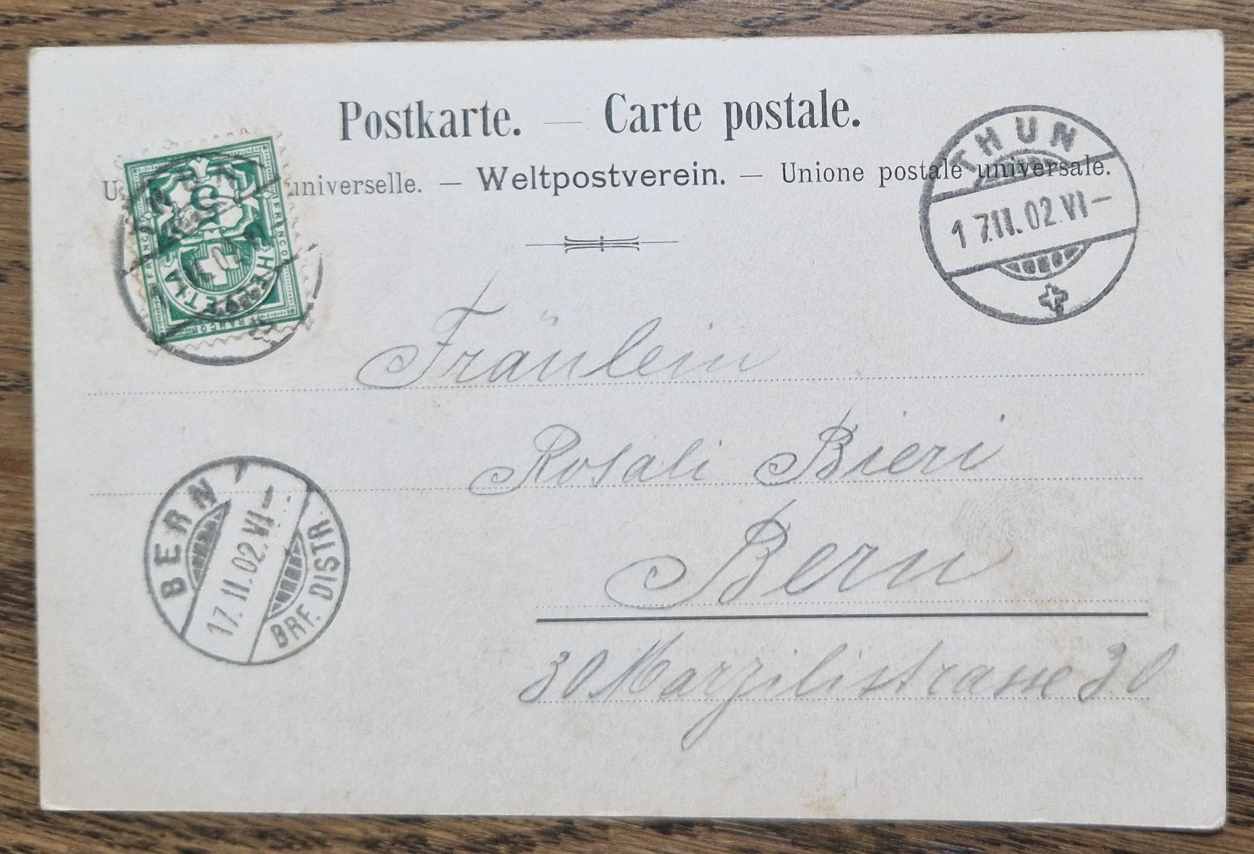 Cartoline postali: Kl. Scheidegg, Eiger, Mönch, Jungfrau 1902, n. Bern – Usato da Ebikon venduto da Donar50 1