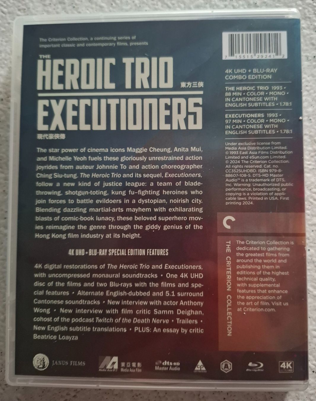 Tutti i DVDs: Heroic Trio / Executioners 4K UHD Criterion US Import Code A – Nuovo (secondo la descrizione) da Riehen venduto da DVD-Palace 1