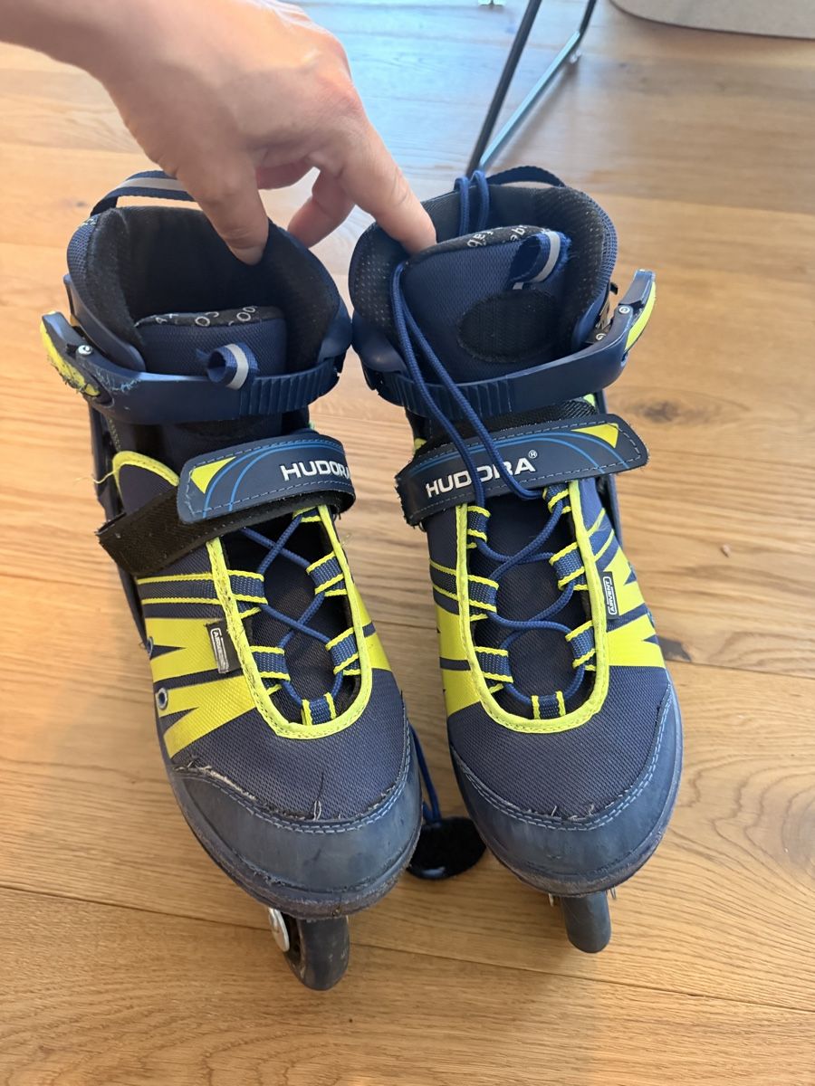 Inline-Skating & Rollschuhe: HUDORA inline skates adjustable size 35-40 EU blue yellow – Gebraucht aus Männedorf von iza04 5
