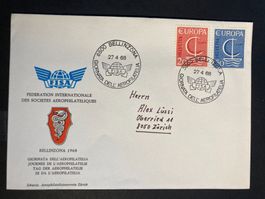 Schweiz 1968 Sonderstempel Tag Aerophilatelie Bellinzona F1