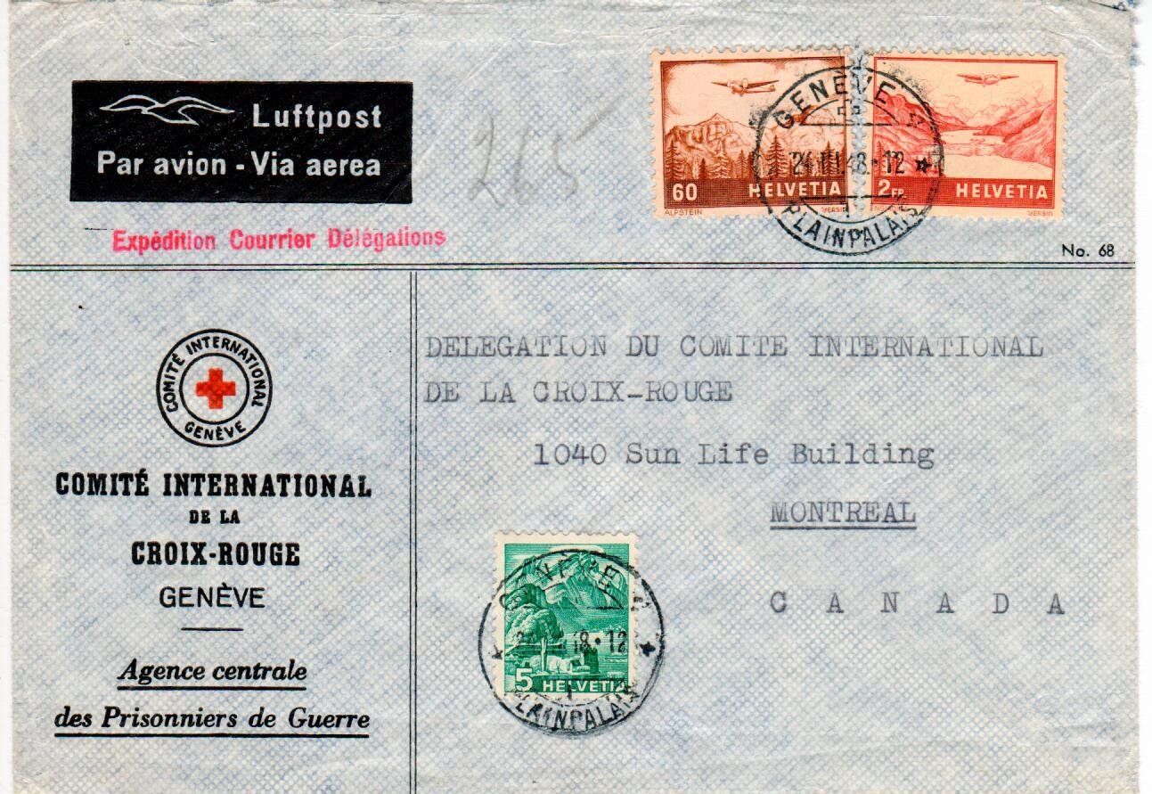 Alle Briefmarken: Rotkreuzbrief Luftpost nach Kanada 1948 – Gebraucht aus Wolhusen von Curver9