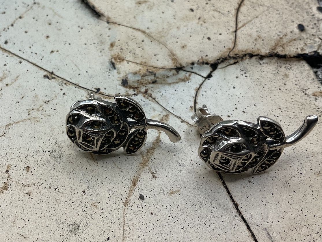 Orecchini pendenti & Orecchini a lobo: Ohrstecker, Sterlingsilber mit Markasiten – Nuovo (secondo la descrizione) da luzern venduto da Alpendorf1 1