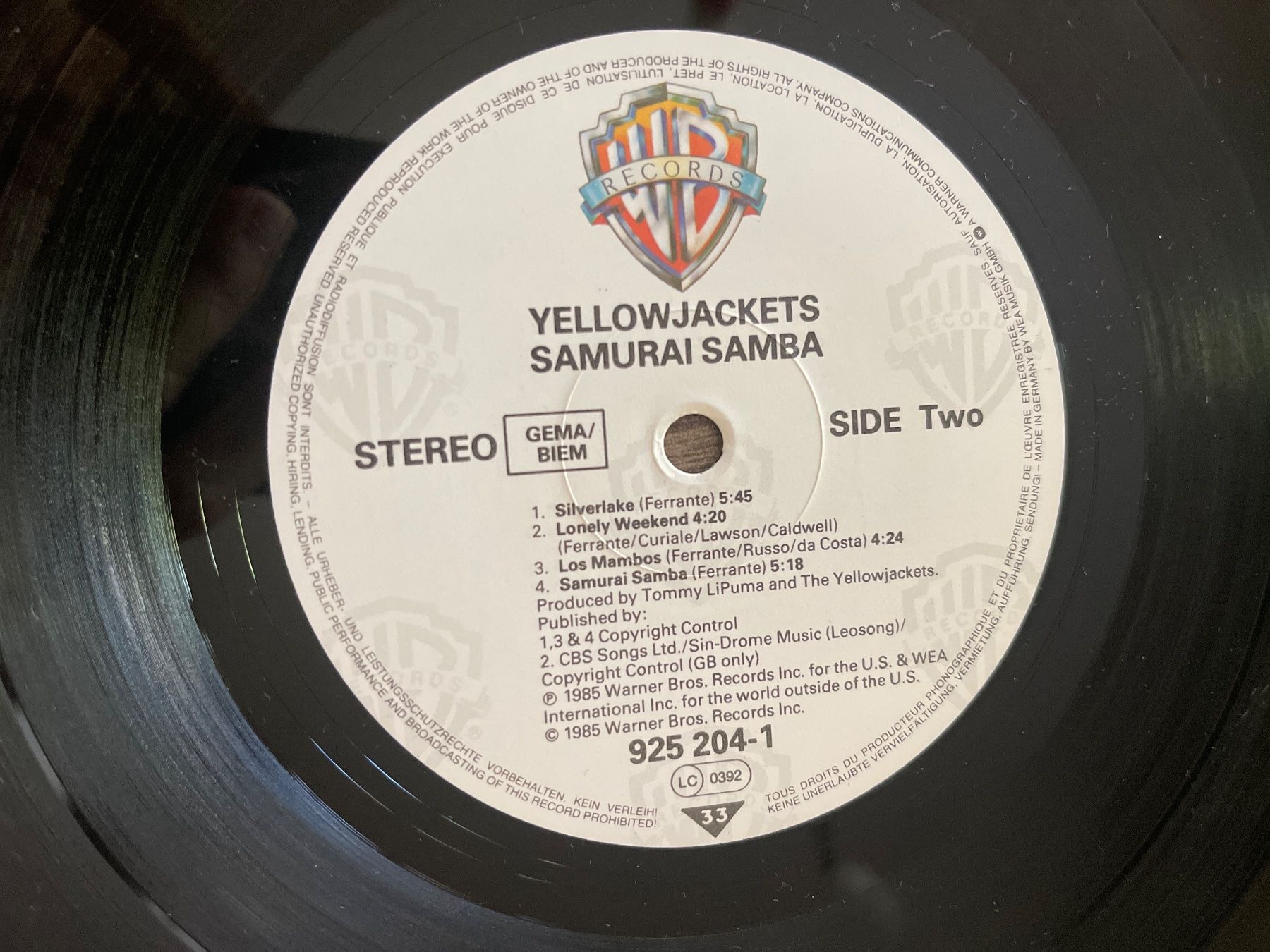Dischi in vinile: A362/Yellowjackets - Samurai Samba – Usato da Frutigen venduto da Philippe_jsp 2