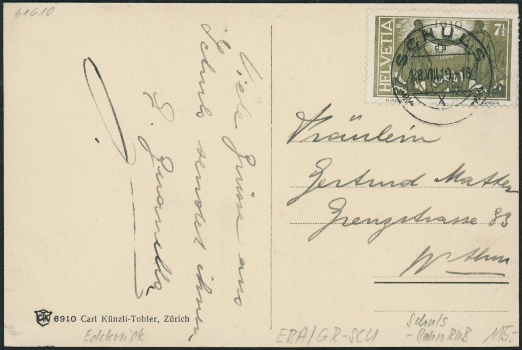 Cartoline postali: GR Schuls - Bahnhof - Rhätische Bahn RhB – Usato da Schindellegi venduto da dolpitz 1