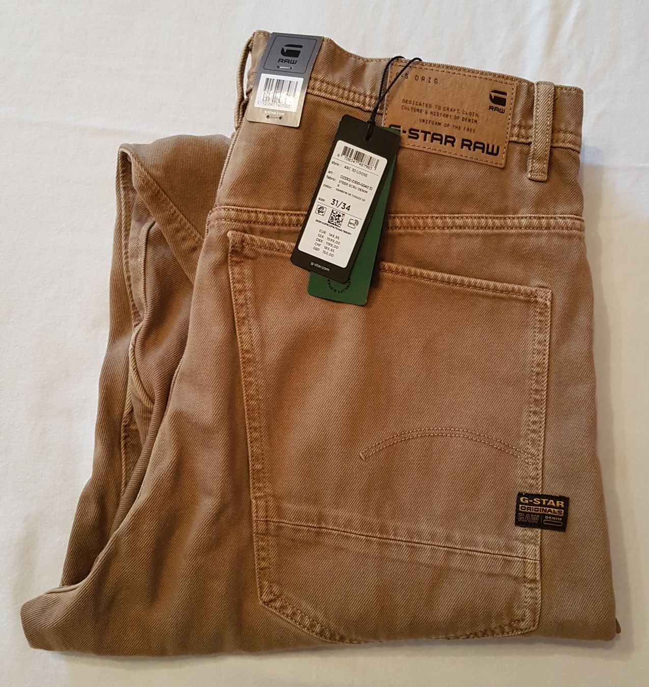 G-Star Jeans: Arc 3D Loose Unisex Jeans Gr: 31 / 34 – Nuovo e nell'imballaggio originale da Seeberg venduto da cinderella003