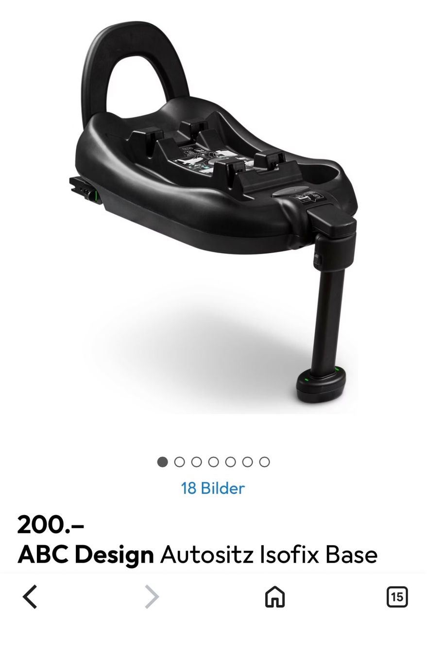 ABC Design Seggiolini per auto: ABC Design Autositz Isofix Base schwarz – Usato da Wollerau venduto da Garten1957