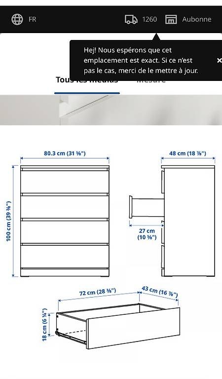 Ikea Kommoden: Commode 4 tiroirs IKEA malm – Gebraucht aus Nyon von Marineg21 1