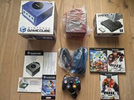 Gamecube OVP + GameboyPlayer OVP & 3 Spiele OVP CIB