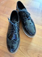 Roberto Santi Lack-Schnürschuhe Krokodilleder-Optik Gr. 38