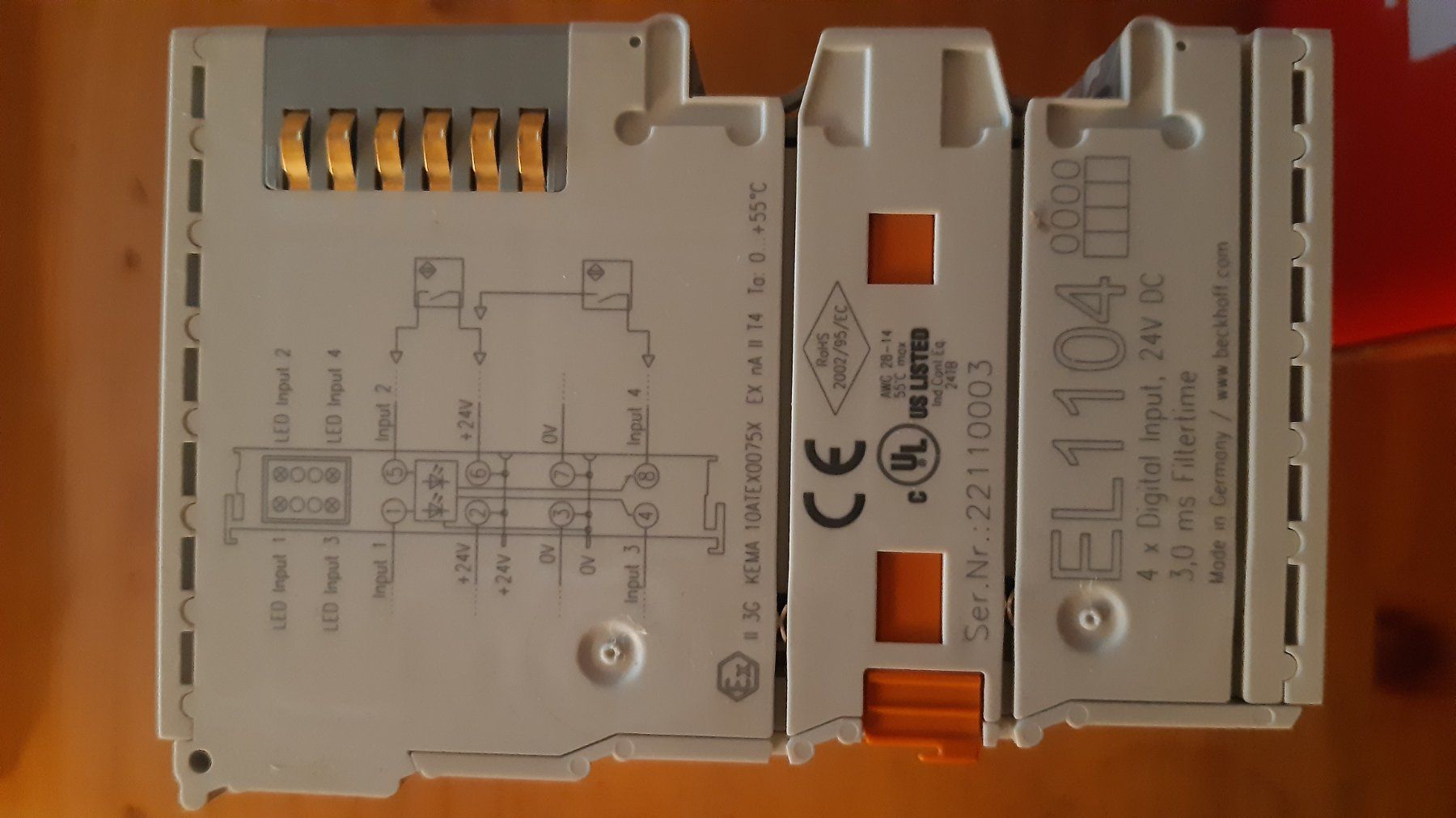 Beckhoff Componenti elettronici: 10er Pack Beckhoff EL1104 Busklemme, 4-Kanal-Digital-Eingang – Nuovo e nell'imballaggio originale da Oey venduto da Parkplatzbrocki 4