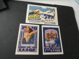 Dt. Reich, - Laage 3 Notgeldscheine