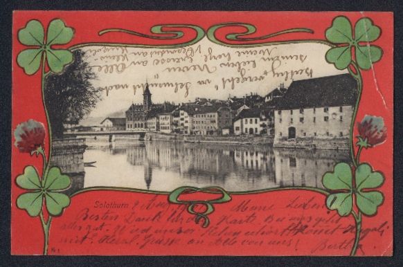 Cartoline postali: Solothurn, Partie am Fluss mit Brücke – Usato da Berlin venduto da bartko-reher