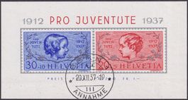 1937, J83I+J84I (Block) +ET-O von BERN, Kat: 100.-++ LUXUS!