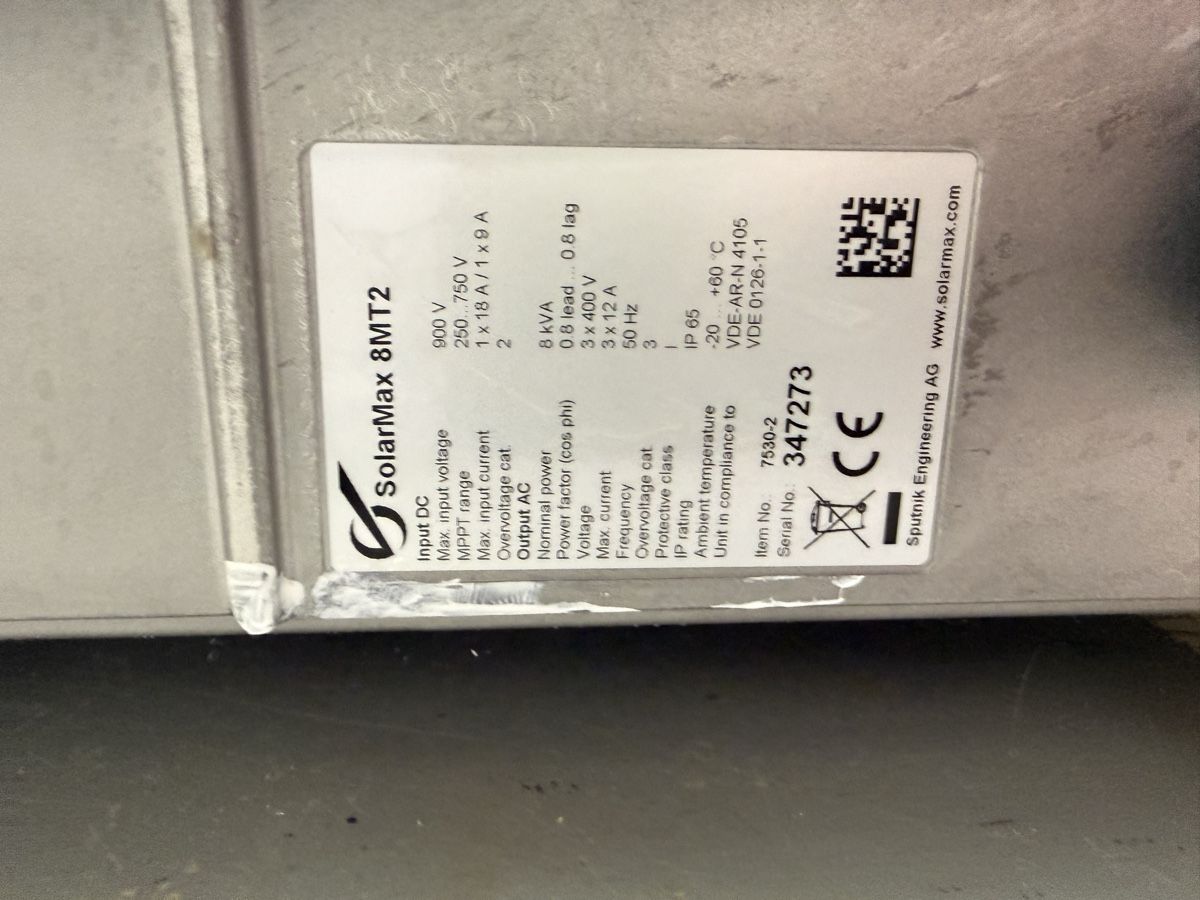 Inverter: Wechselrichter SolarMax 8MT2 – Usato da Subingen venduto da Tvital 2