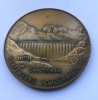 1967 Grosse Medaille Kraftwerke Vorderrhein 60 mm