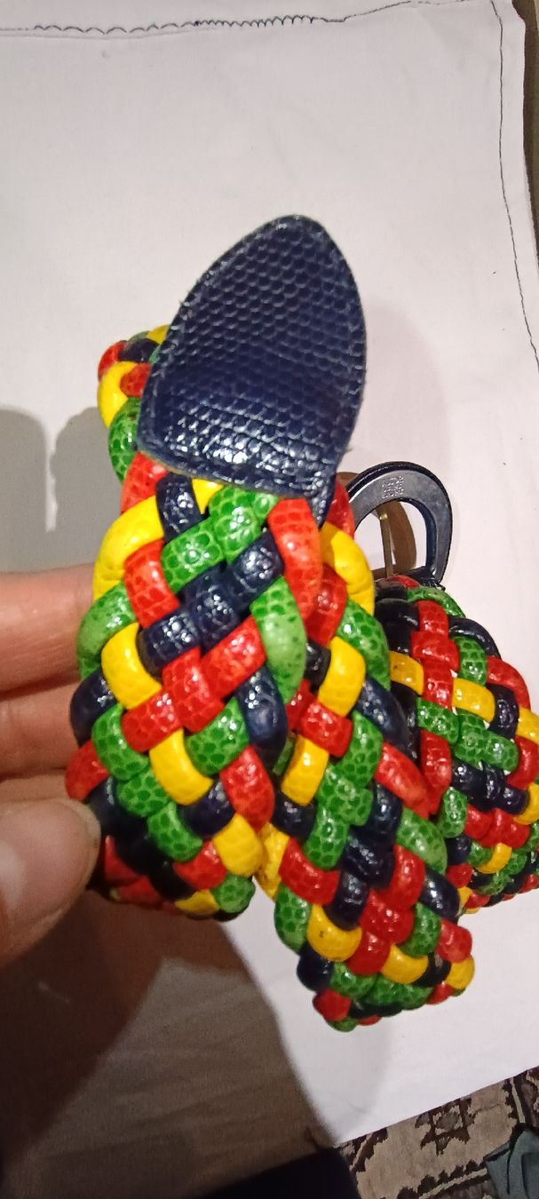 Cinture: Colorful Woven Leather Belt, Boho Summer Accessory, Size M – Nuovo (secondo la descrizione) da Zürich venduto da cat_9cvz 3