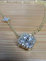 Collier argent avec diamants de moissanite de 0,4 ct GRA