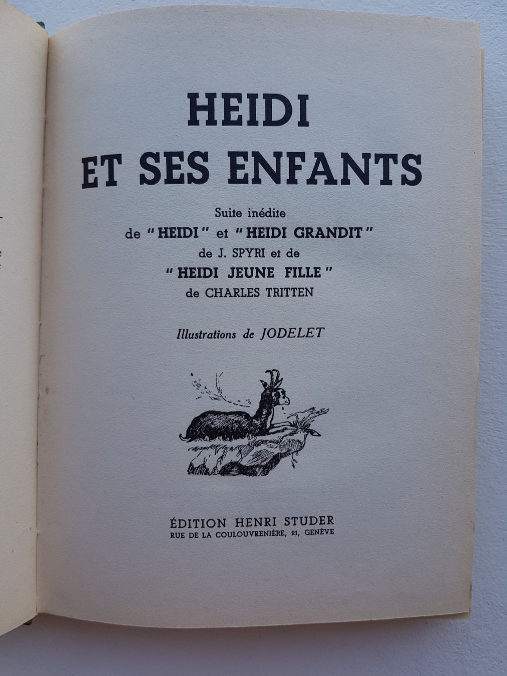 Bücher: Heidi et ses Enfants 1939 – Gebraucht aus Lausanne von LasloH 1
