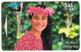 Cook Island - seltene Telefonkarte mit einheimischer Frau