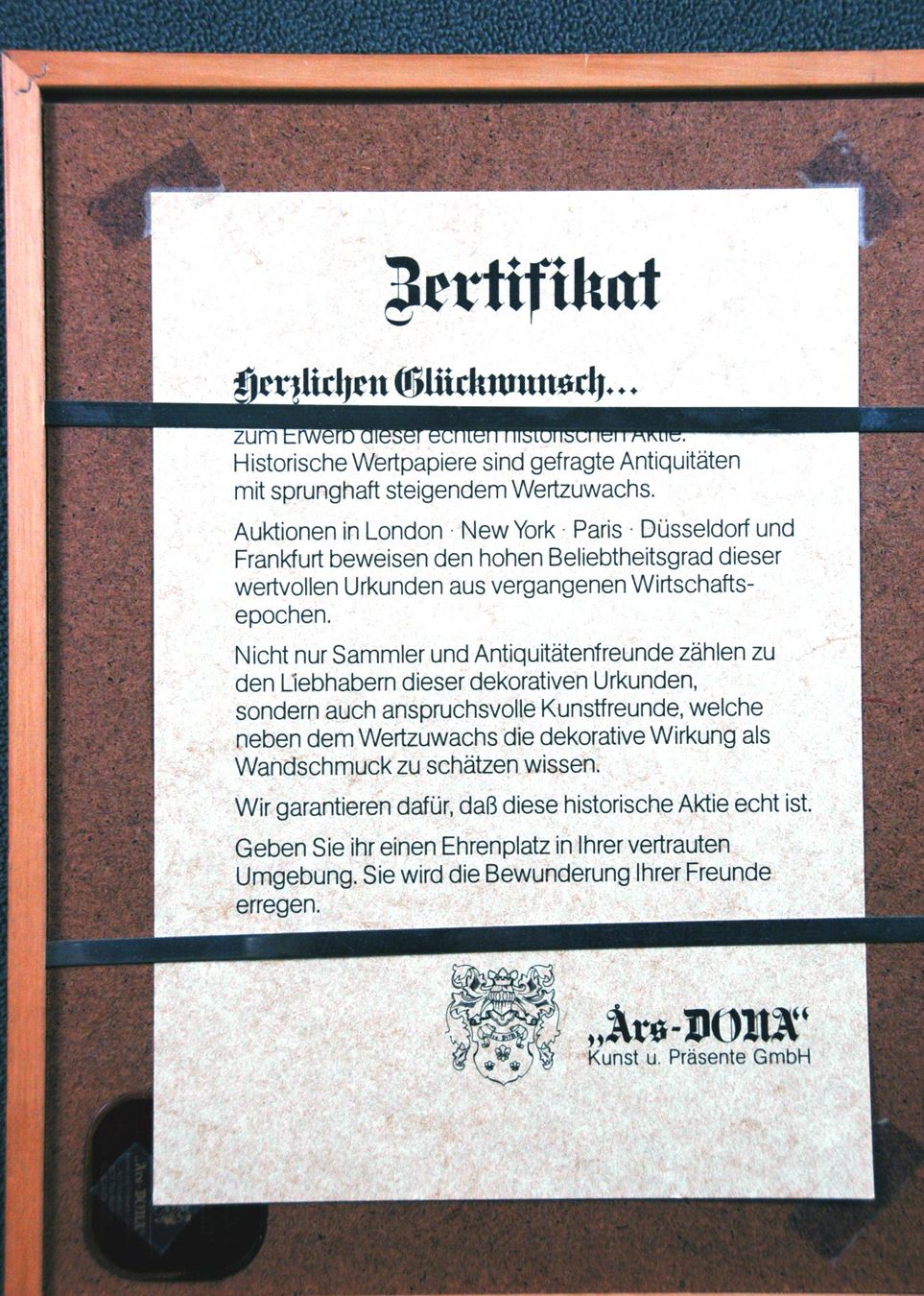 Documenti: Alte Aktie – Usato da Lohn-Ammannsegg venduto da Keyflower 2
